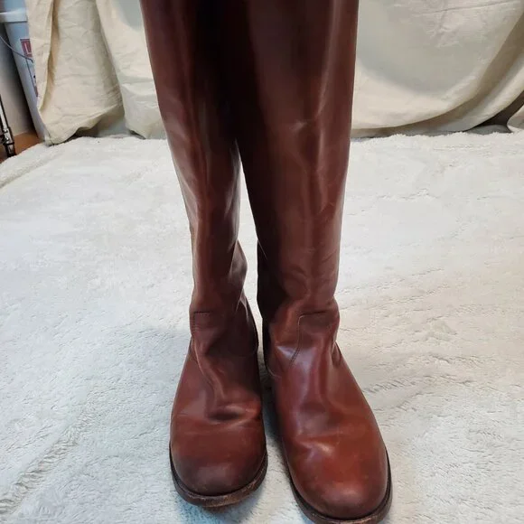 Frye Tan Brown Leather Cowgirl Western Bohemian Rodeo Boho Riding Tall Boots 7 B - Picture 5 of 16